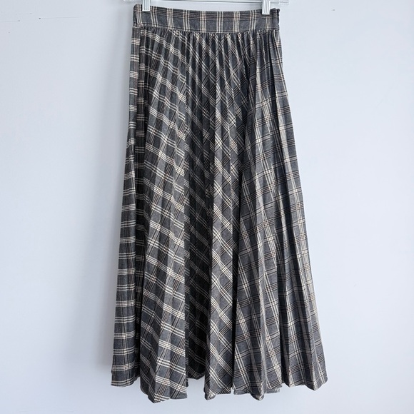 The Row Plaid Wool A-Line Midi Skirt S High Waist Pleated Quiet Luxury Academia - Picture 7 of 16